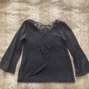 NWT Mohair Sweater w/ Lace Back Insert